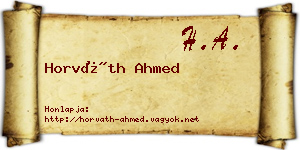 Horváth Ahmed névjegykártya