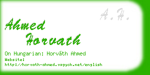 ahmed horvath business card